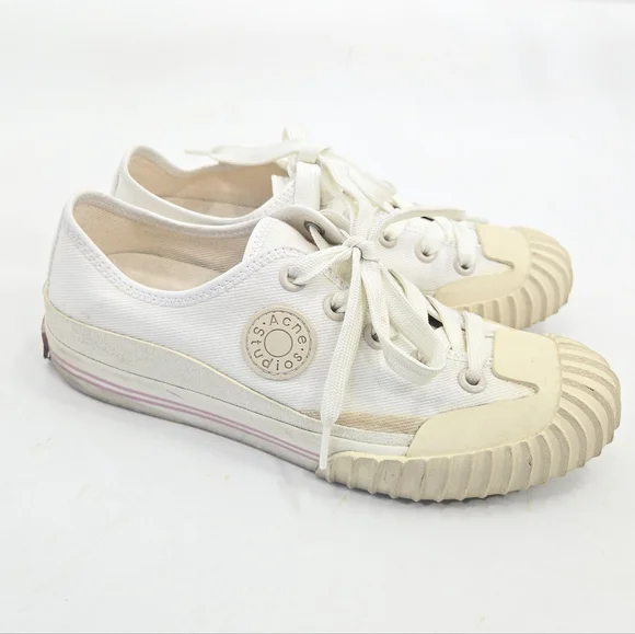 Acne Studios Sneakers Brady Cream Cotton Canvas - Picture 1 of 15